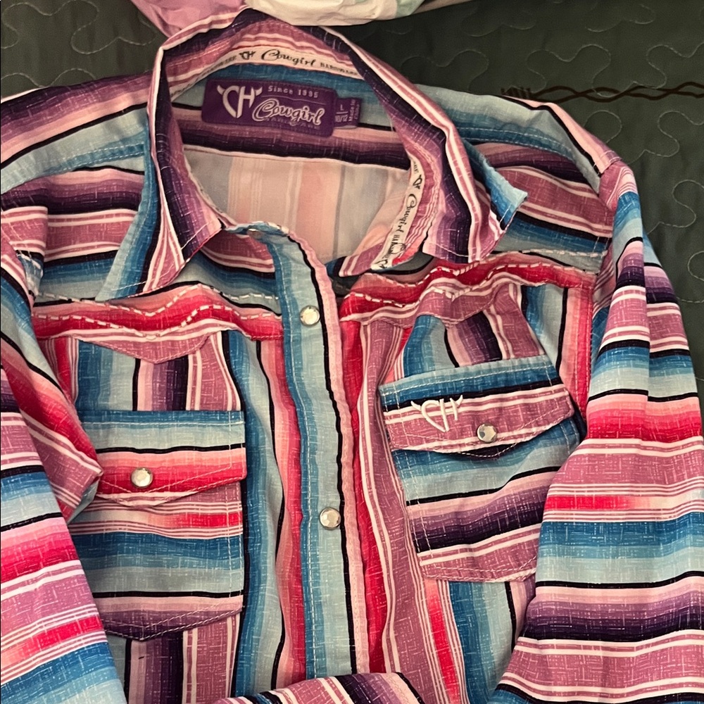 Cowgirl hardware long sleeve snap up